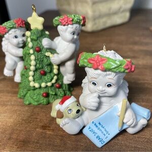Vintage baby Dreamsicles Christmas tree ornaments set of 2 1997